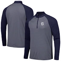 Levelwear Detroit Tigers Charter Striped Raglan Quarter-Zip Top