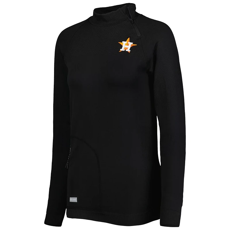 Levelwear Houston Astros Verse Asymmetrical Raglan Tri-Blend Quarter-Zip Jacket