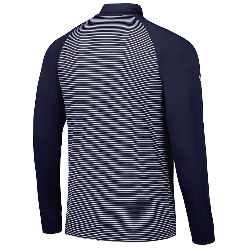 Levelwear New York Yankees Charter Striped Raglan Quarter-Zip Top