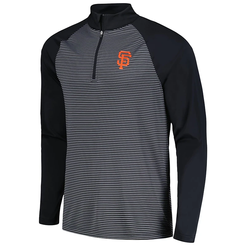 Levelwear San Francisco Giants Charter Striped Raglan Quarter-Zip Top