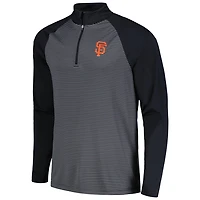 Levelwear San Francisco Giants Charter Striped Raglan Quarter-Zip Top