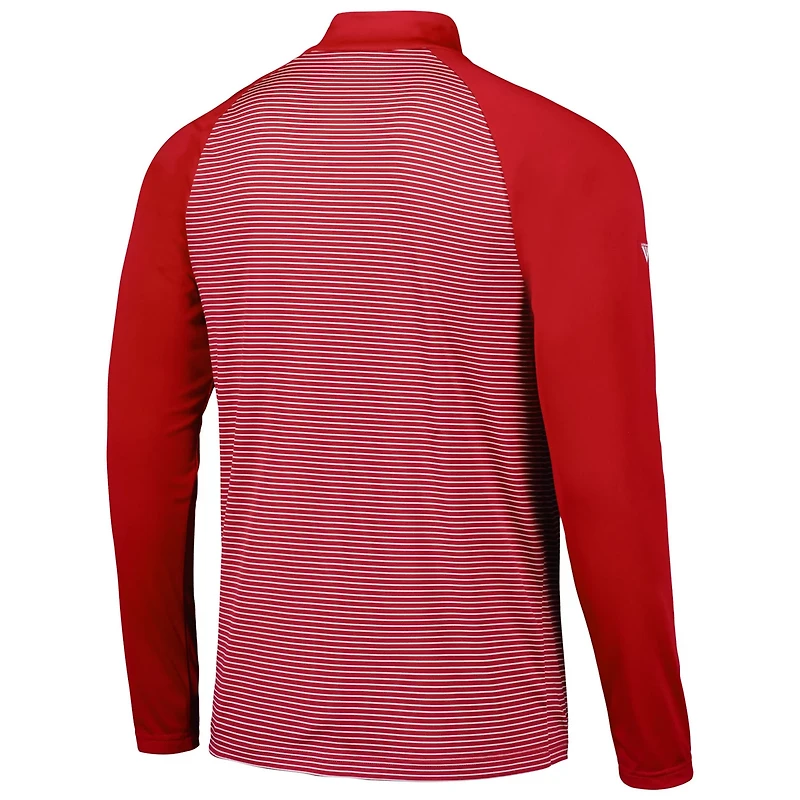 Levelwear St Louis Cardinals Charter Striped Raglan Quarter-Zip Top