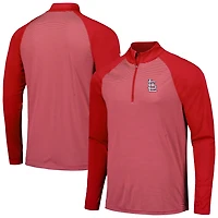 Levelwear St Louis Cardinals Charter Striped Raglan Quarter-Zip Top