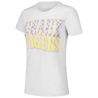 LSU Tigers Checkered Team Name Wavy Tri-Blend T-Shirt