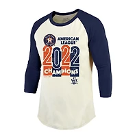 Majestic Threads /Navy Houston Astros 2022 American League Champions Yearbook Tri-Blend 3/4 Raglan Sleeve T-Shirt