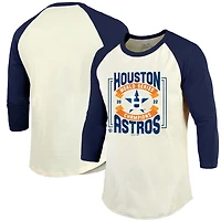 Majestic Threads /Navy Houston Astros 2022 World Series Champions Divide And Conquer Tri-Blend Raglan 3/4-Sleeve T-Shirt