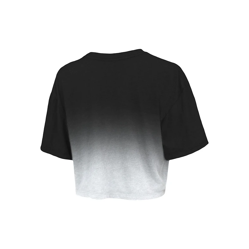 Majestic Threads /White Brooklyn Nets Repeat Dip-Dye Cropped T-Shirt