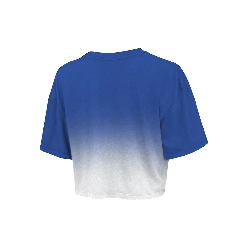 Majestic Threads /White Philadelphia 76ers Repeat Dip-Dye Cropped T-Shirt