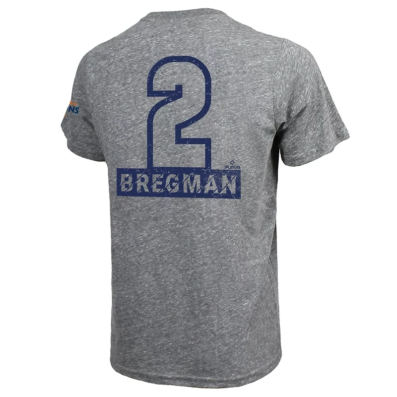Majestic Threads Alex Bregman Houston Astros 2022 World Series Champions Name  Number Tri-Blend T-Shirt