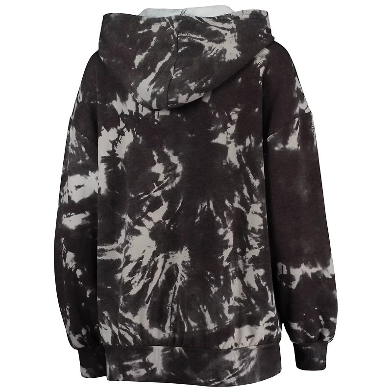 Majestic Threads Brooklyn Nets Burble Tie-Dye Tri-Blend Pullover Hoodie