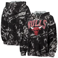 Majestic Threads Chicago Bulls Burble Tie-Dye Tri-Blend Pullover Hoodie