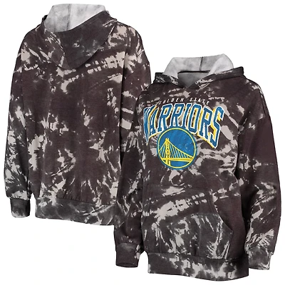 Majestic Threads Golden State Warriors Burble Tie-Dye Tri-Blend Pullover Hoodie