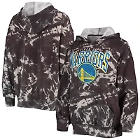 Majestic Threads Golden State Warriors Burble Tie-Dye Tri-Blend Pullover Hoodie