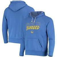 Majestic Threads Heathered Golden State Warriors Mantra Tri-Blend V-Neck Raglan Pullover Hoodie