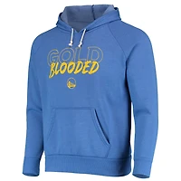 Majestic Threads Heathered Golden State Warriors Mantra Tri-Blend V-Neck Raglan Pullover Hoodie