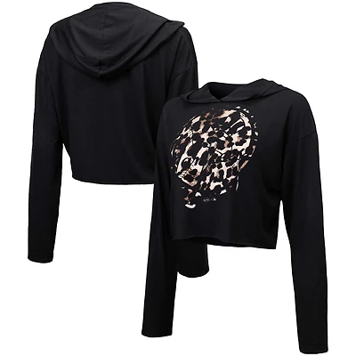 Majestic Threads New York Yankees Leopard Cropped Hoodie