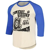 Majestic Threads Royal Atlanta Braves Raglan 3 4-Sleeve T-Shirt