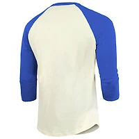 Majestic Threads Royal Los Angeles Dodgers 2024 World Series Champions 3 4-Sleeve Raglan Tri-Blend T-Shirt