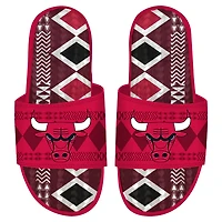 Men's ISlide Chicago Bulls Shooting Touch Rwanda Pattern Gel Slide Sandals