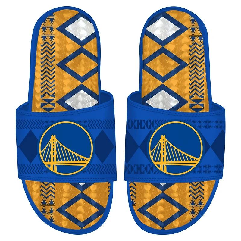 Men's ISlide Golden State Warriors Shooting Touch Rwanda Pattern Gel Slide Sandals