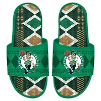 Men's ISlide Kelly Boston Celtics Shooting Touch Rwanda Pattern Gel Slide Sandals