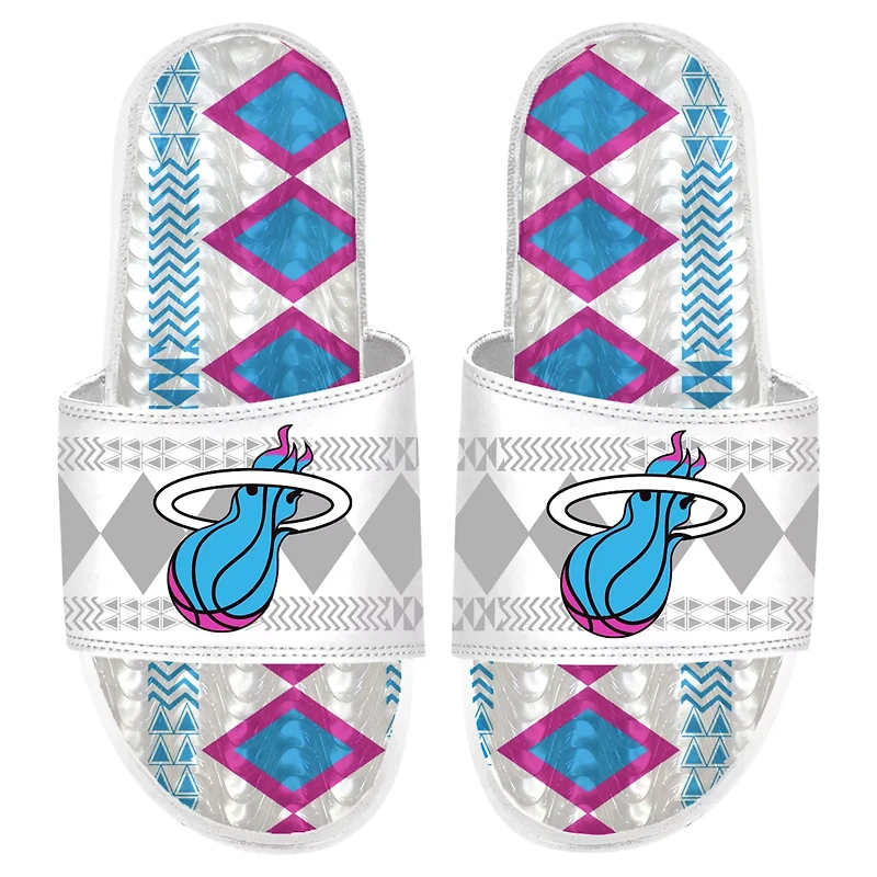 Men's ISlide Miami Heat Shooting Touch Rwanda Pattern Gel Slide Sandals