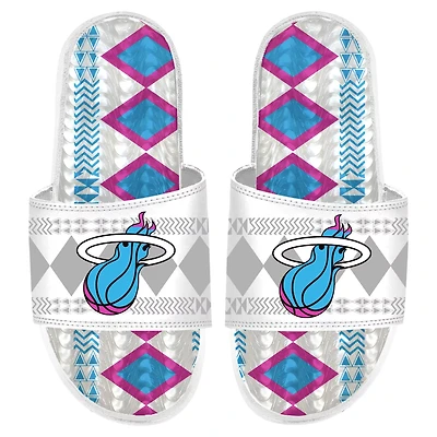 Men's ISlide Miami Heat Shooting Touch Rwanda Pattern Gel Slide Sandals