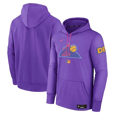 Men's Nike  Purple Colorado Rockies 2025 City Connect Authentic Collection Therma Pullover Hoodie