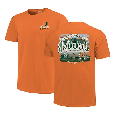 Miami Hurricanes Comfort Colors Campus Scene Drawing Script T-Shirt