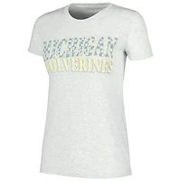 Michigan Wolverines Checkered Team Name Wavy Tri-Blend T-Shirt
