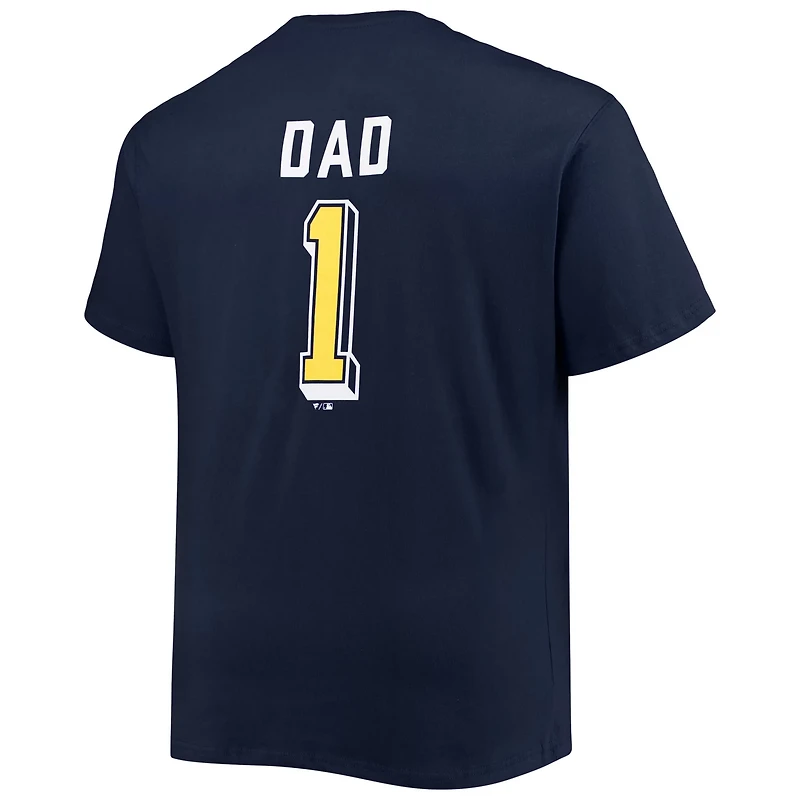 Milwaukee Brewers Big Tall Father's Day 1 Dad T-Shirt