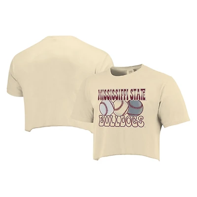 Mississippi State Bulldogs Comfort Colors Baseball Cropped T-Shirt