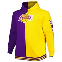 Mitchell  Ness /Gold Los Angeles Lakers Big Tall Hardwood Classics Split Pullover Hoodie