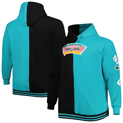 Mitchell Ness /Teal San Antonio Spurs Big Tall Hardwood Classics Split Pullover Hoodie