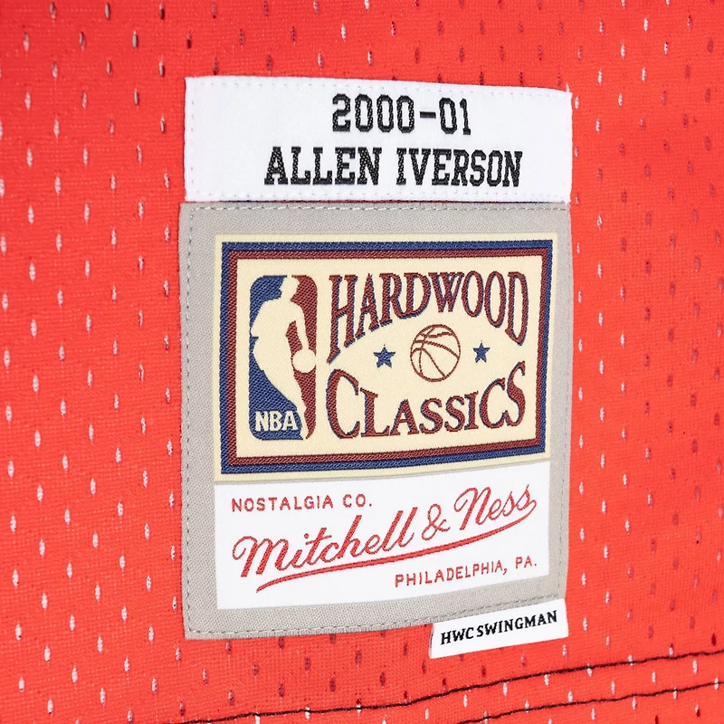 Mitchell  Ness Allen Iverson /Red Philadelphia 76ers Hardwood Classics 2000/01 Split Swingman Jersey