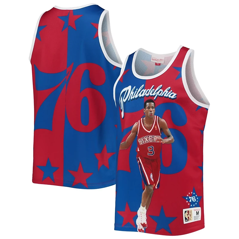 Mitchell Ness Allen Iverson /Red Philadelphia 76ers Sublimated Player Tank Top