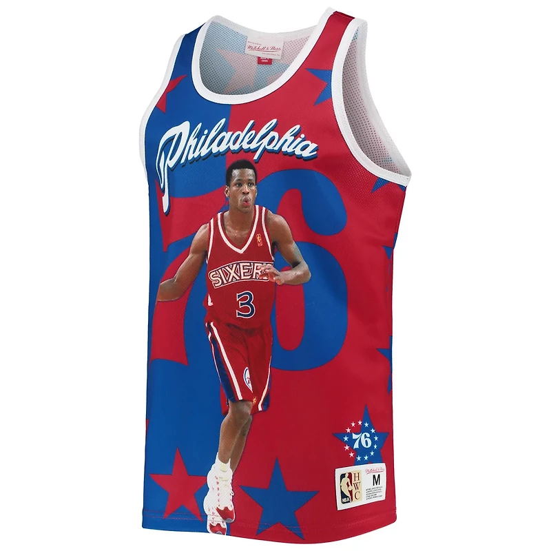 Mitchell Ness Allen Iverson /Red Philadelphia 76ers Sublimated Player Tank Top