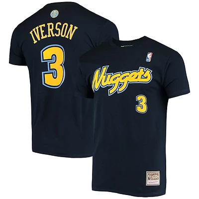 Mitchell  Ness Allen Iverson Denver Nuggets Hardwood Classics Stitch Name Number T-Shirt