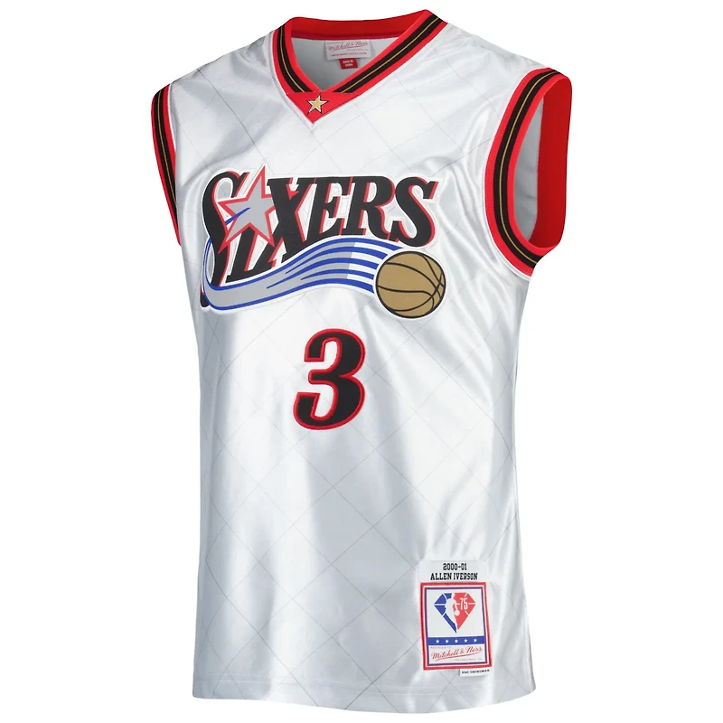 Mitchell Ness Allen Iverson Philadelphia 76ers 2000/01 Hardwood Classics 75th Anniversary Swingman Jersey