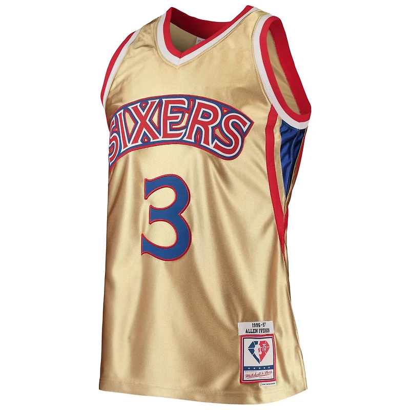 Mitchell Ness Allen Iverson Philadelphia 76ers 75th Anniversary 1996/97 Hardwood Classics Swingman Jersey
