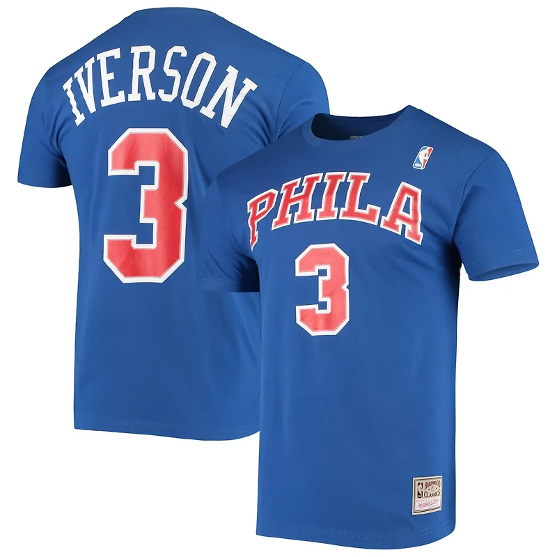 Mitchell Ness Allen Iverson Philadelphia 76ers Hardwood Classics Name Number Player T-Shirt