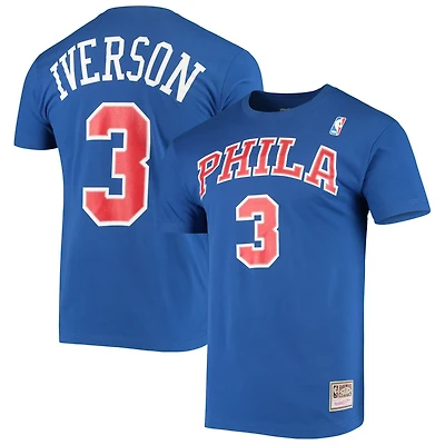Mitchell  Ness Allen Iverson Philadelphia 76ers Hardwood Classics Name Number Player T-Shirt