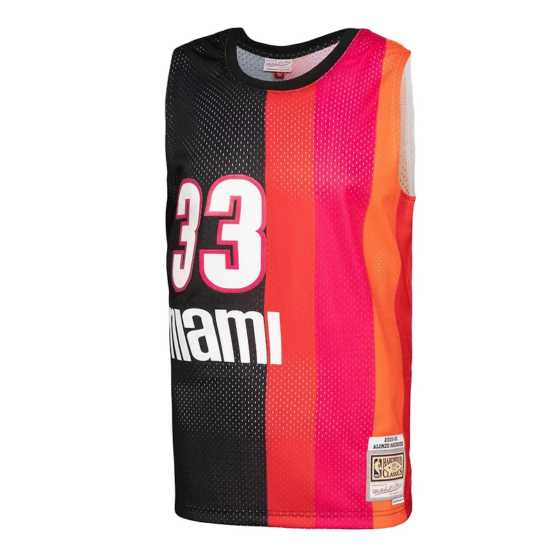 Mitchell Ness Alonzo Mourning /Red Miami Heat Hardwood Classics 2005/06 Split Swingman Jersey