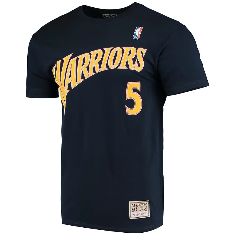 Mitchell Ness Baron Davis Golden State Warriors Hardwood Classics Stitch Name Number T-Shirt