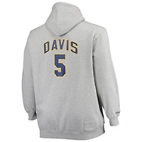 Mitchell  Ness Baron Davis Heathered Gray Golden State Warriors Big Tall Name Number Pullover Hoodie