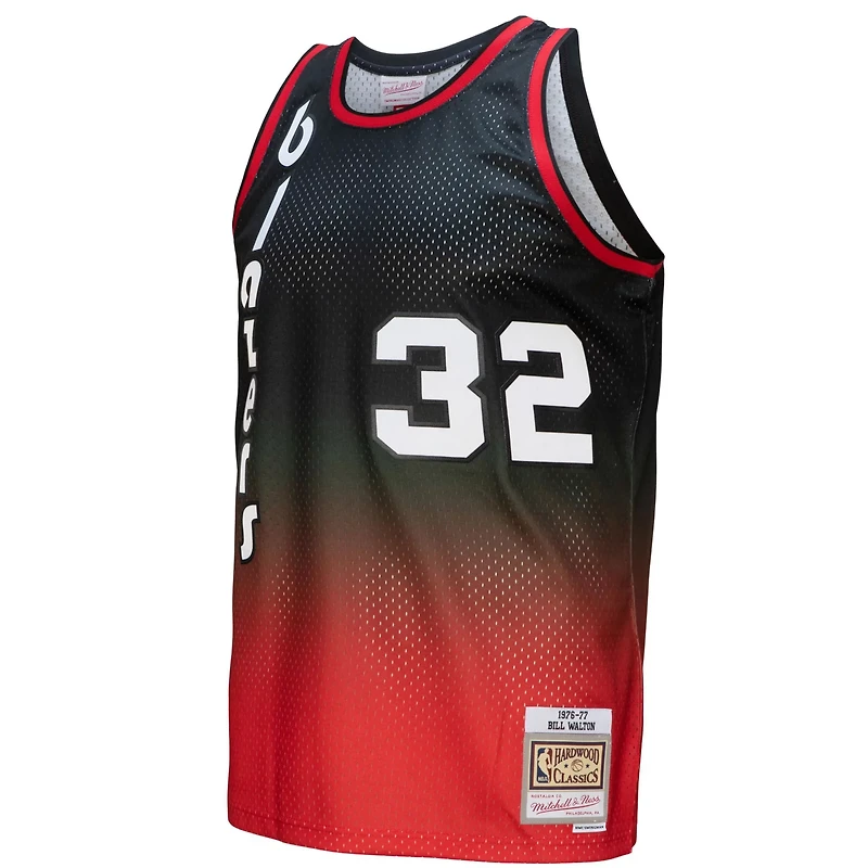 Mitchell  Ness Bill Walton /Black Portland Trail Blazers 1976/77 Hardwood Classics Fadeaway Swingman Player Jersey