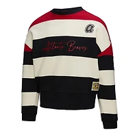 Mitchell  Ness Black Atlanta Braves Cooperstown Collection Blocked Fleece Pullover Sweatshirt