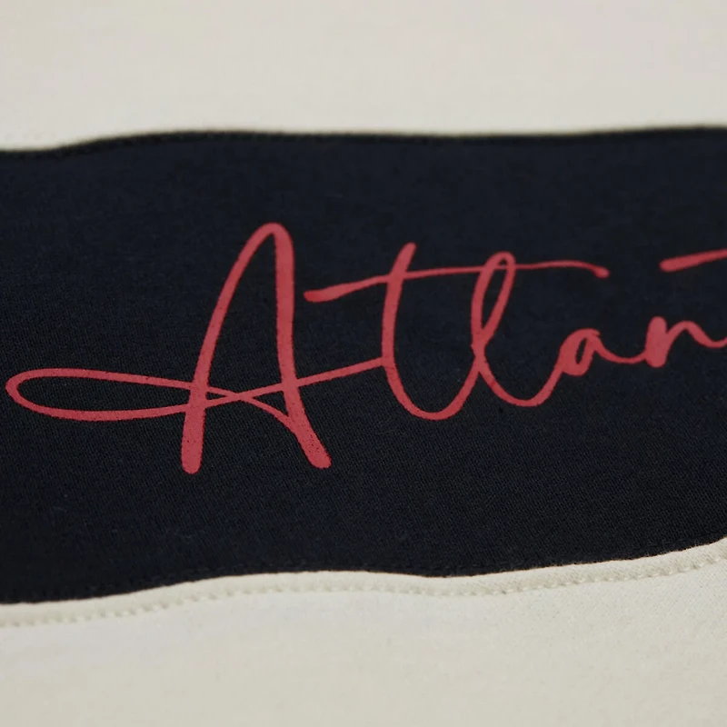 Mitchell  Ness Black Atlanta Braves Cooperstown Collection Blocked Fleece Pullover Sweatshirt