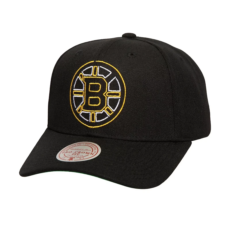 Mitchell  Ness Boston Bruins Soul Strike Neon Logo Pro Crown Adjustable Hat