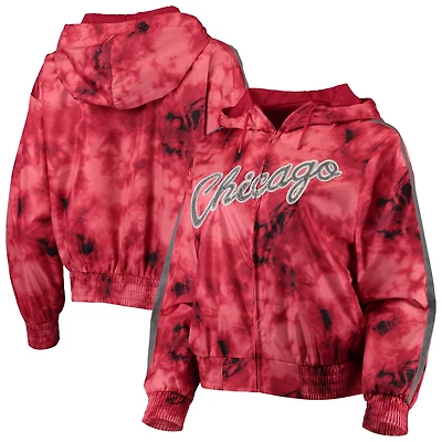 Mitchell Ness Chicago Bulls Galaxy Sublimated Windbreaker Pullover Full-Zip Hoodie